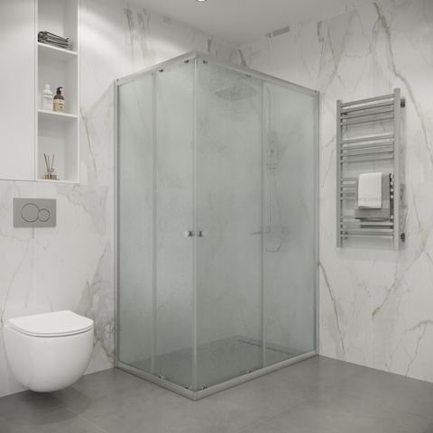 Душевое ограждение Niagara Eco NG-1012-14QMT (120х80х190) прямоугольник,раздвижное,хром,стекло матовое,1 место