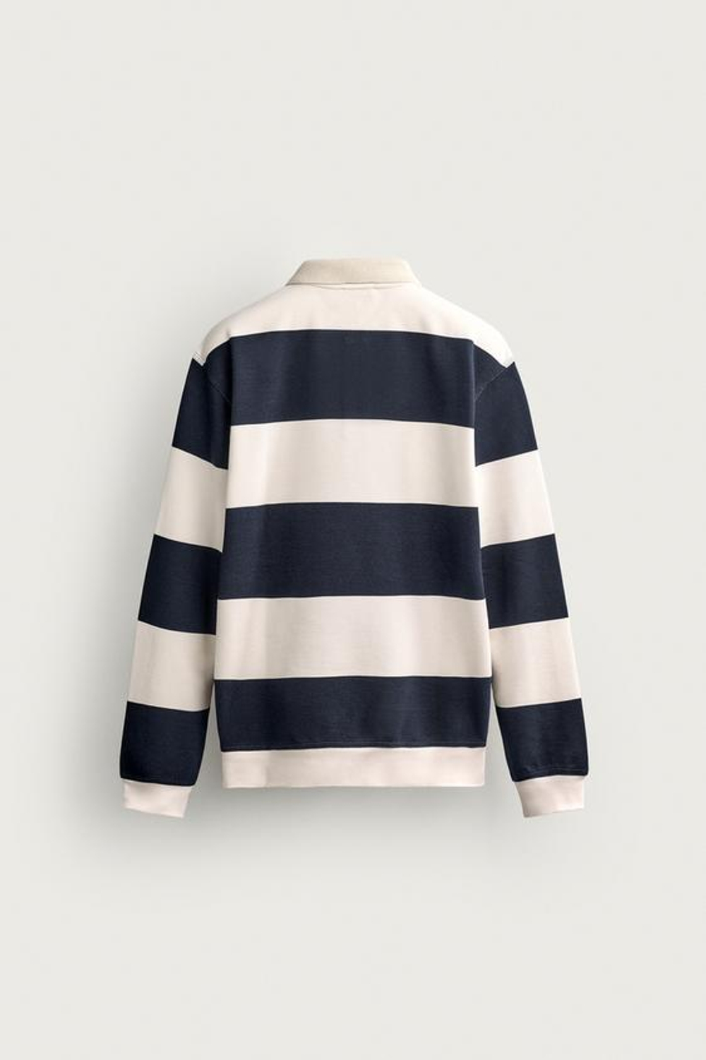 ZARA ПОЛО В ПОЛОСКУ ИЗ ПИКЕ RELAXED FIT, БЕЛЫЙ/МОРСКОЙ СИНИЙ