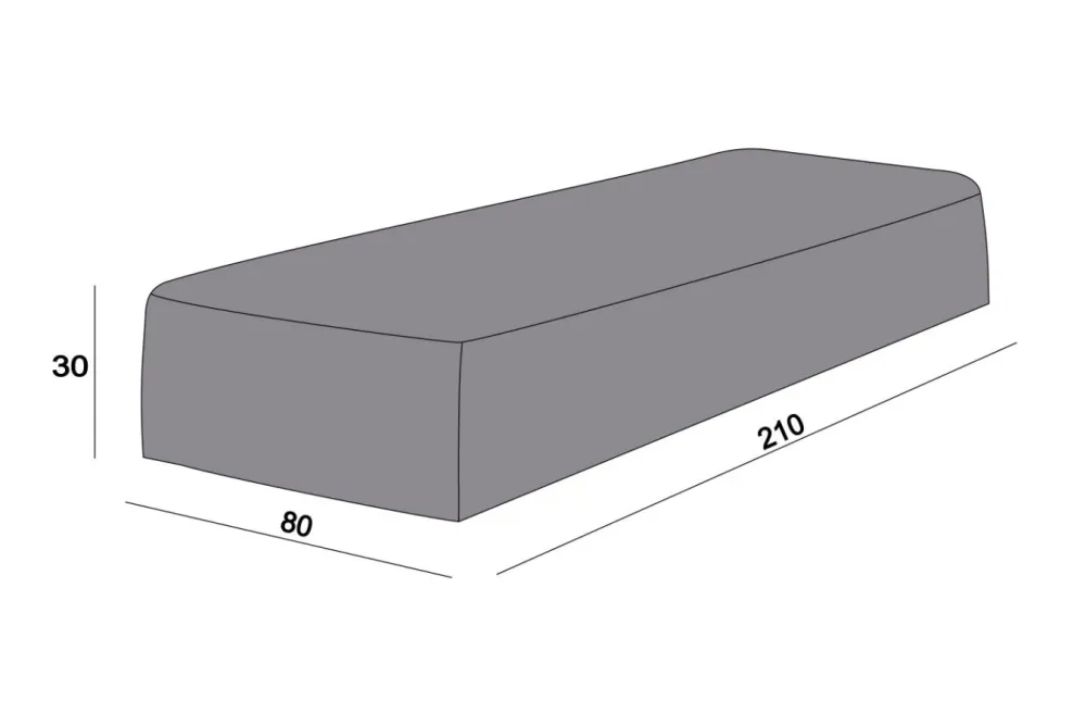 Защитный чехол на шезлонг Ривьера 210×80×30 см, цвет серый