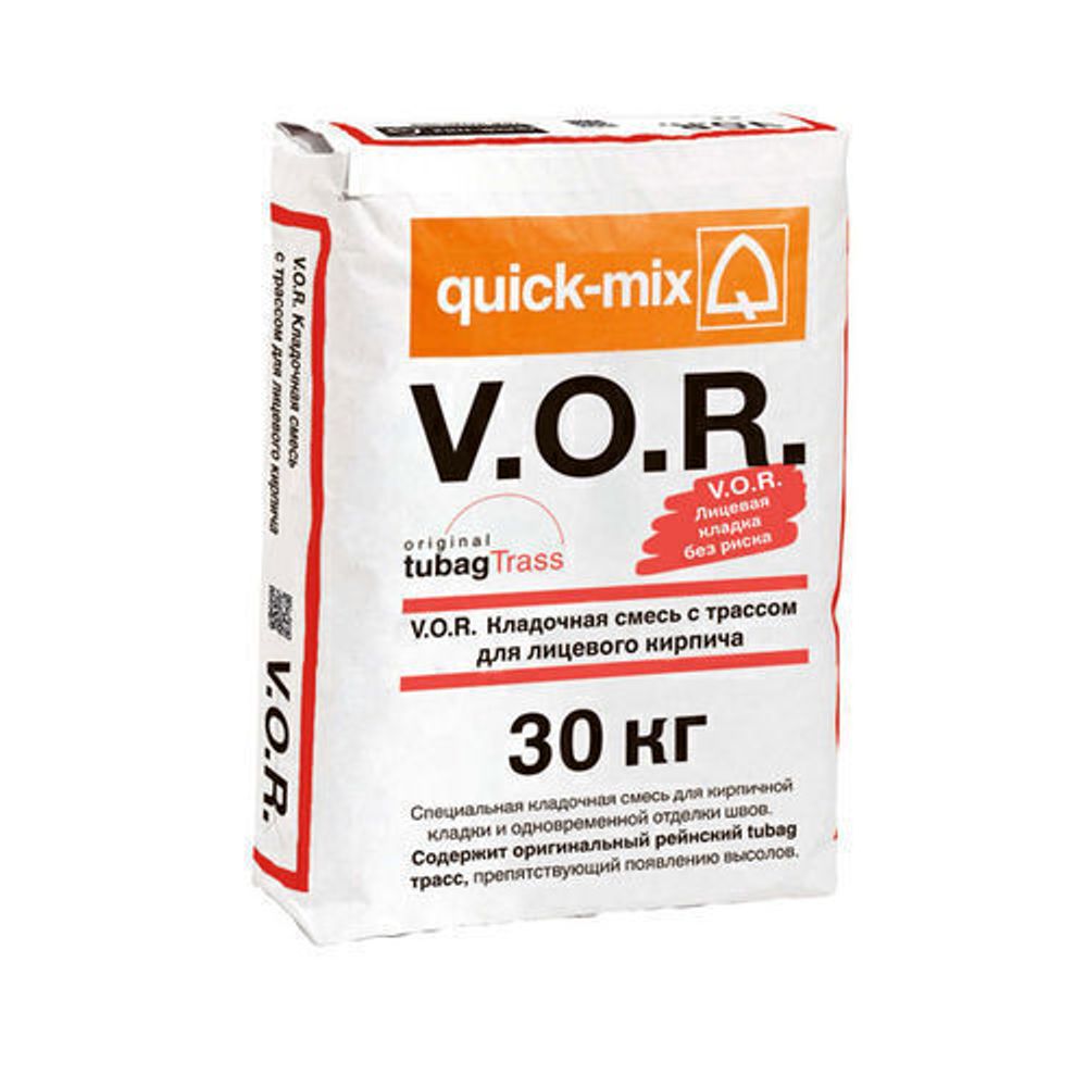 VM 01 Кладочная смесь QUICK-MIX с трассом для лицевого кирпича, мешок 30 кг