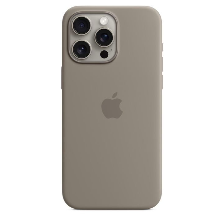Защитный чехол Apple Silicone Case with MagSafe iPhone 15 Pro Max Clay (Серый)