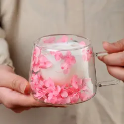 Чашка 200 мл кофейная Petals лепестки между стенками d 10/8,1 см h7,5 см термостекло Barbossa [1]