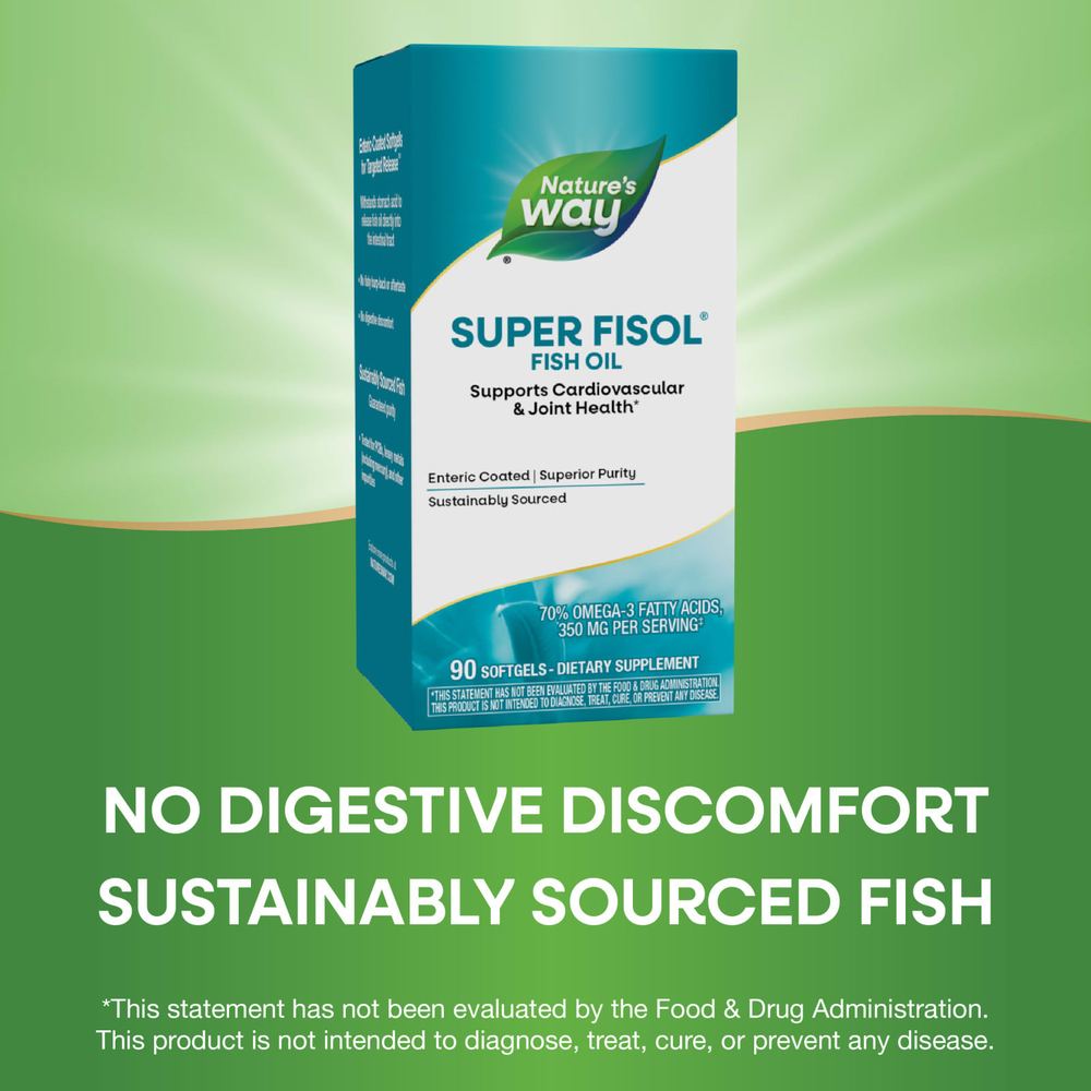 Nature's Way, Рыбий жир Super Fisol®, 90 капсул (500 мг в каждой капсуле)