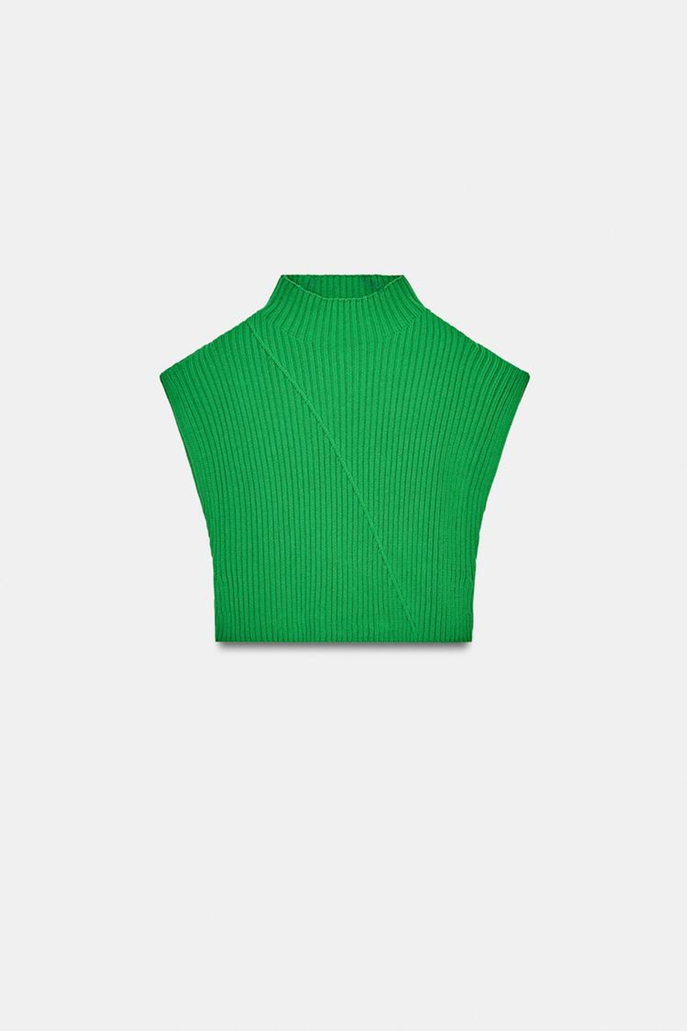 ZARA ЖИЛЕТ В РУБЧИК, ЗЕЛЕНЫЙ