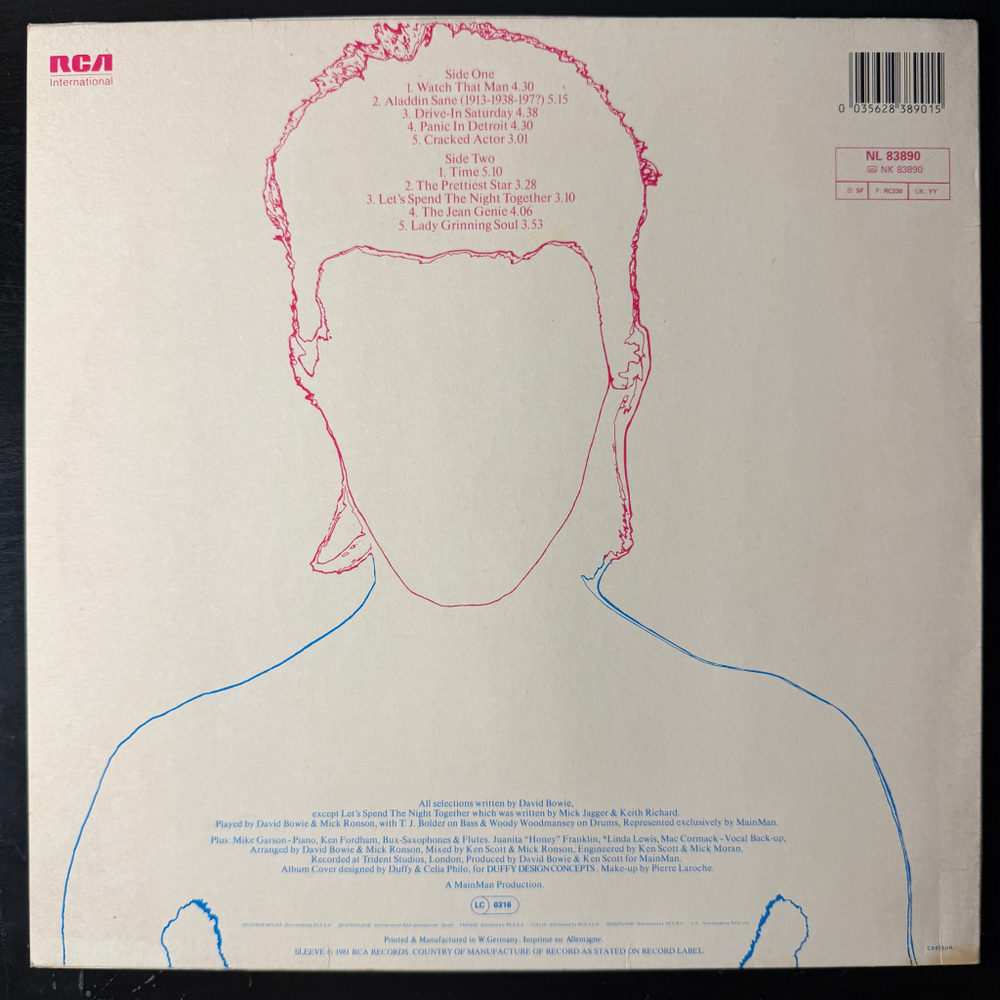 David Bowie ‎– Aladdin Sane (Германия)