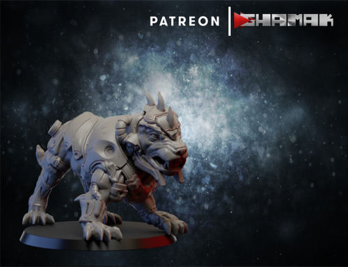 Necromunda Cyber-Mastiff Кибер-Пёс №3 миниатюра для dnd, днд, pathfinder, фентези, Настольная игра, НРИ, Варгейм, РПГ