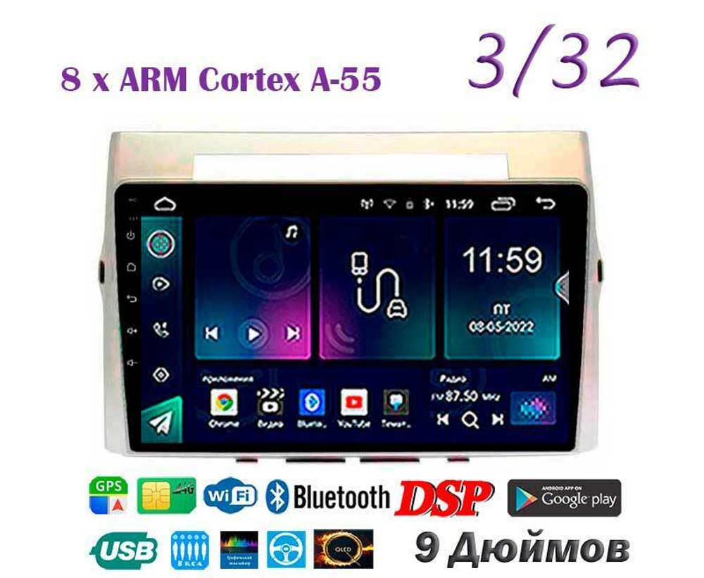 Topway TS18 3+32GB 8 ядер для Toyota Verso 2004-2009