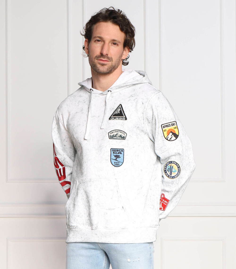 Худи heavy finch washd patches GUESS - белый(M3RQ03 KA1B0)