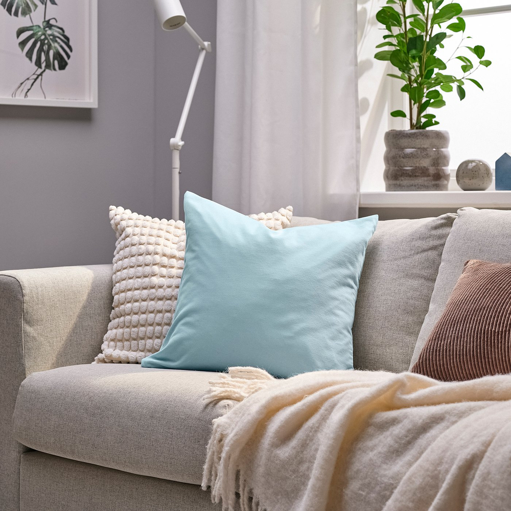 IKEA SANELA  (ИКЕА САНЕЛА)  -  Чехол на подушку - светло-голубой 50х50 см