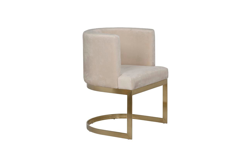 Стул велюровый Garda Decor светло-бежевый - матовое золото 76AR-612GOLD-CR