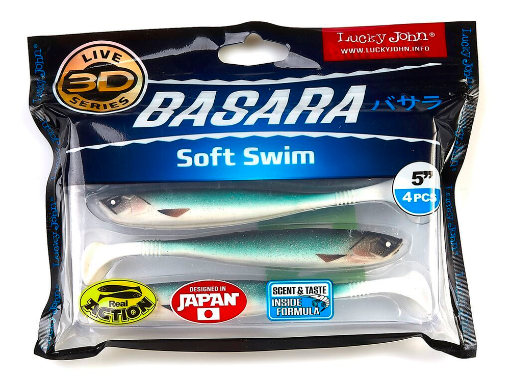Виброхвосты LJ 3D Series BASARA SOFT SWIM 5.0in (12,70)/PG07 4шт.