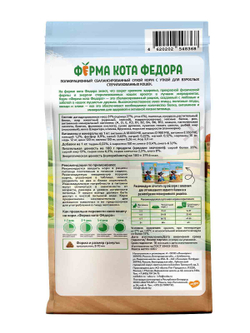 Сухой корм Ферма кота Федора для взрослых стерилизованных кошек с уткой 650 г