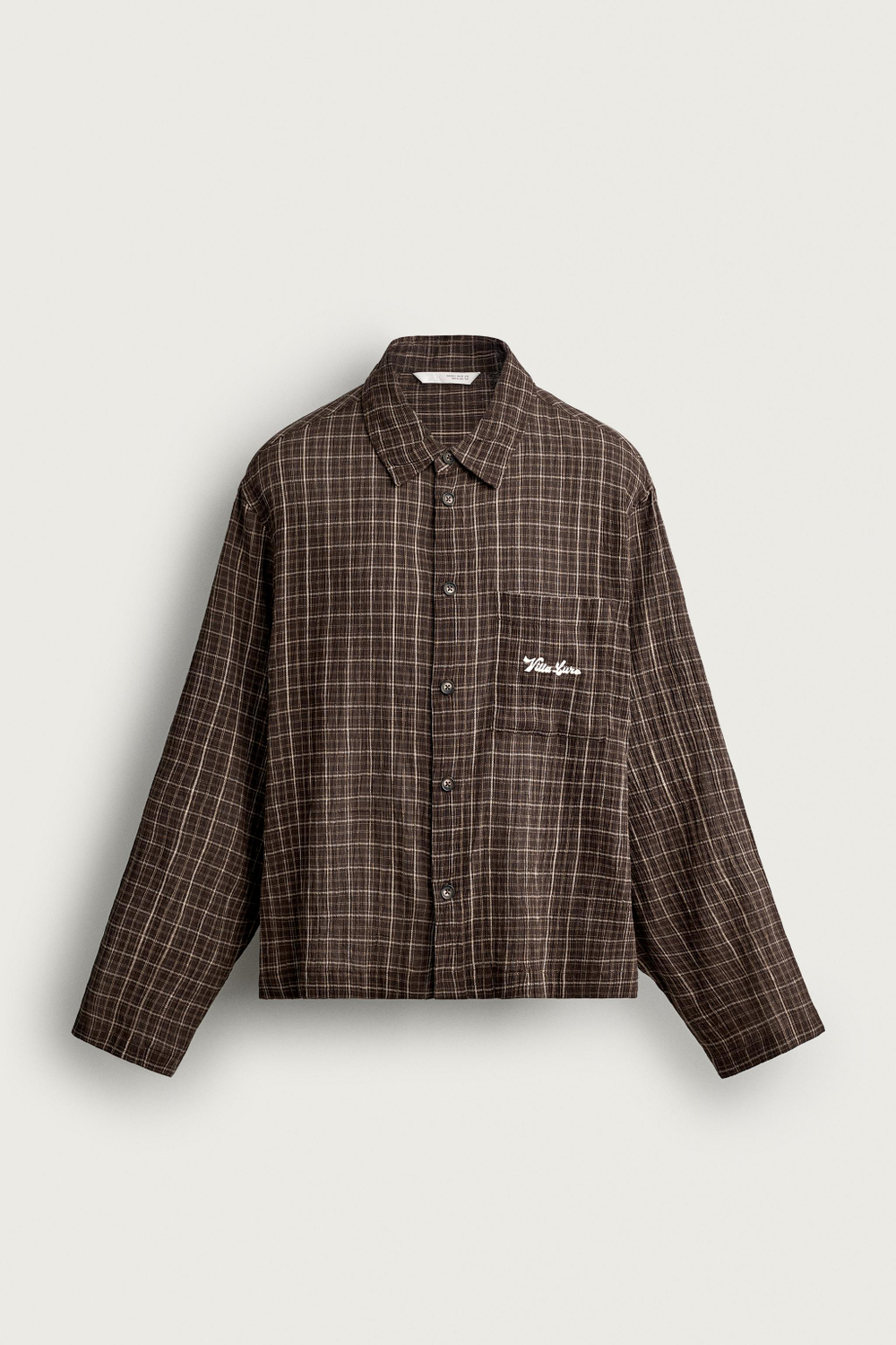 РУБАШКА В КЛЕТКУ С КОНТРАСТНОЙ ВЫШИВКОЙ — ZARA