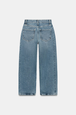 ZARA ДЖИНСЫ ZW COLLECTION ANKLE RELAXED СО СРЕДНЕЙ ПОСАДКОЙ, ГОЛУБОЙ