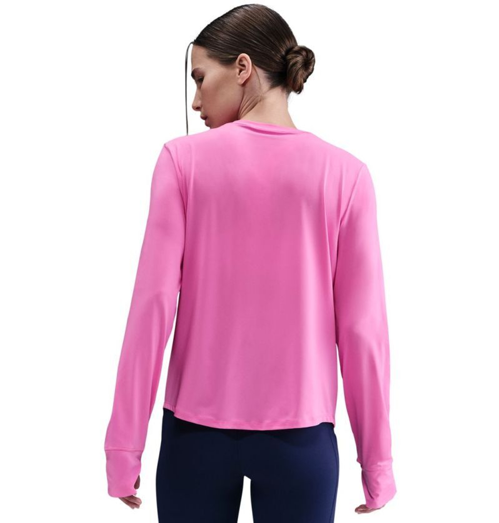 Женская теннисная футболка с длинным рукавом Nike One Classic Dri-FIT Long Sleeve - playful pink/white