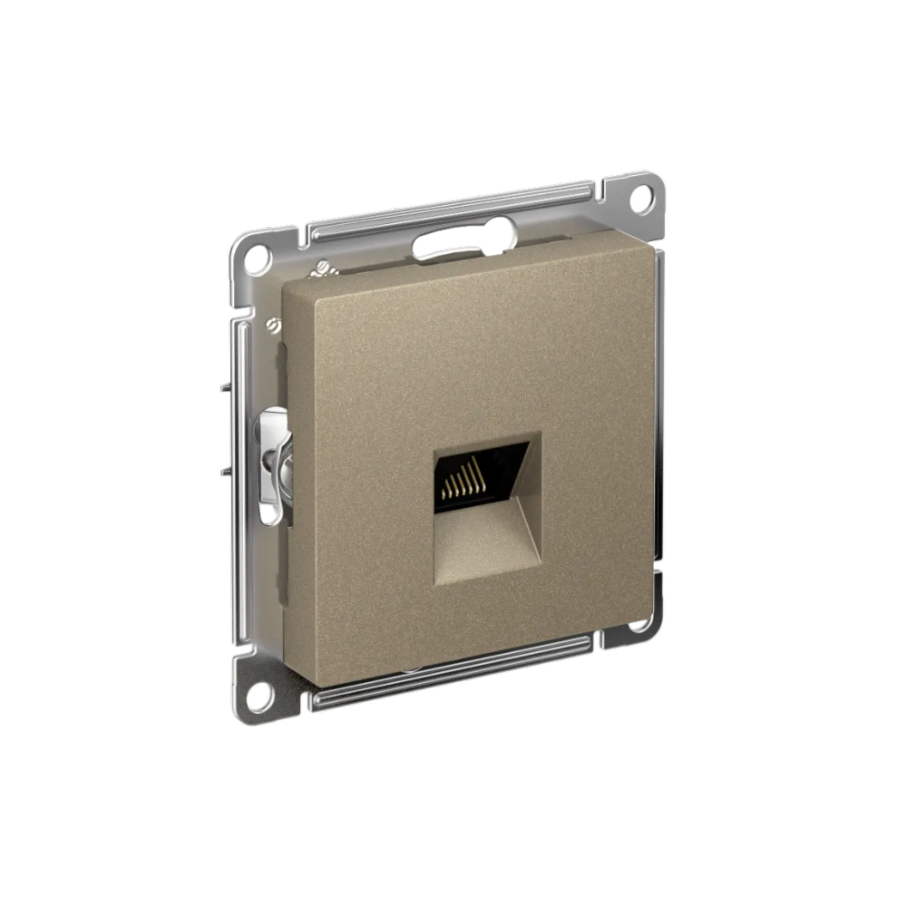 ATLASDESIGN РОЗЕТКА компьютерная RJ45 кат. 6A, механизм, ШАМПАНЬ