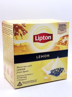 Чай Lipton Lemon черный ароматизированный 20 пирамидок, 34 г (из Финляндии)