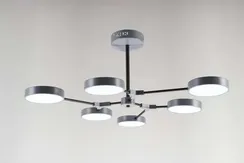 Люстра потолочная светодиодная NewRgy 18045STD/6 GY+BK, 48 Вт, серая и чёрная