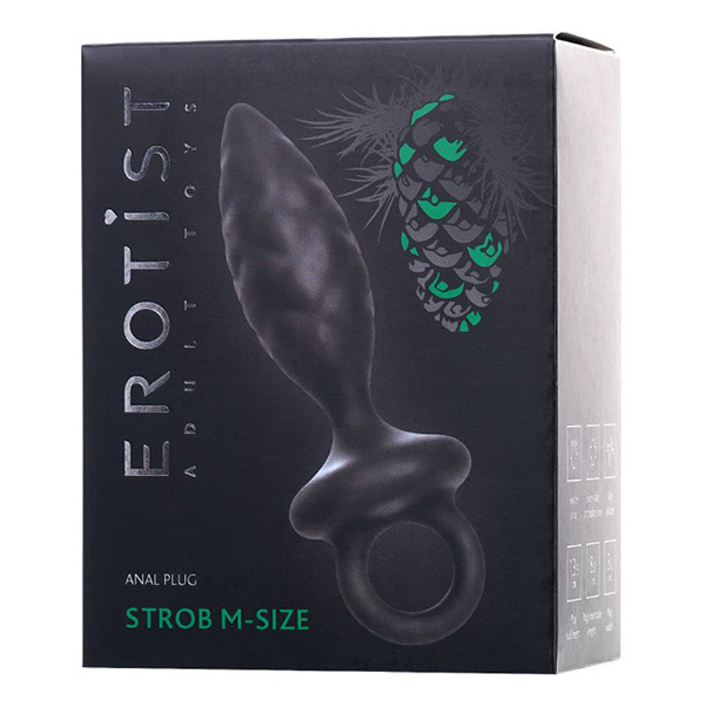 Черная анальная пробка 13,5см Erotist Toys Anal Plug Strob Size M