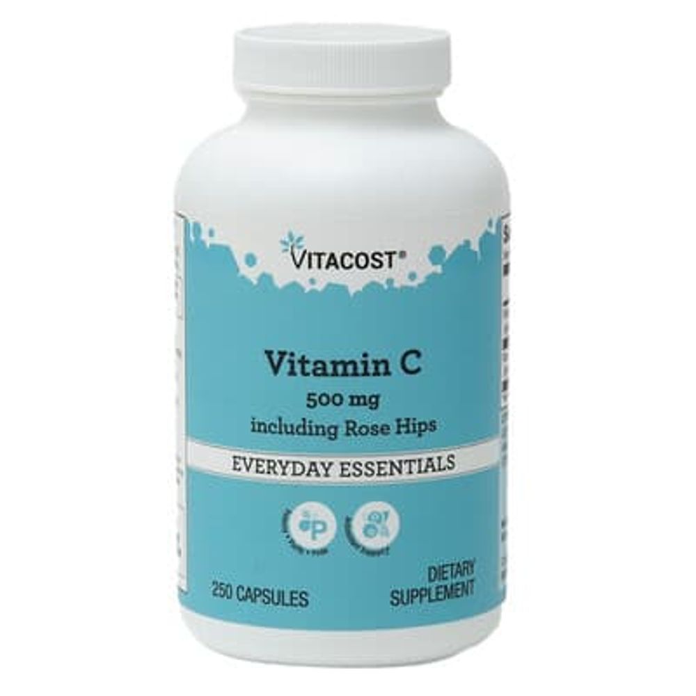 Vitacost, витамин C, с шиповником, 250 капсул