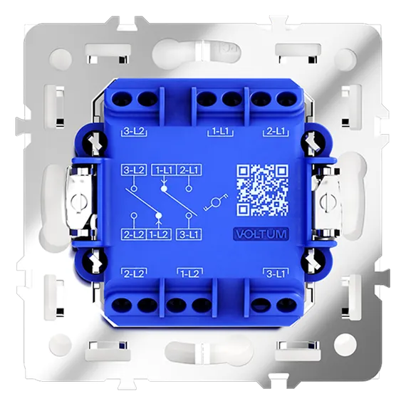 Переключатель проходной двухклавишный Voltum S70 Белый глянцевый VLS020301
