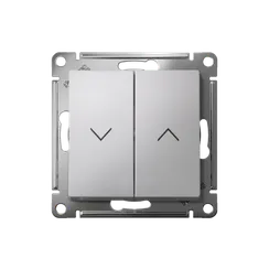 Выключатель для жалюзи двухклавишный Systeme Electric AtlasDesign Алюминий ATN000319