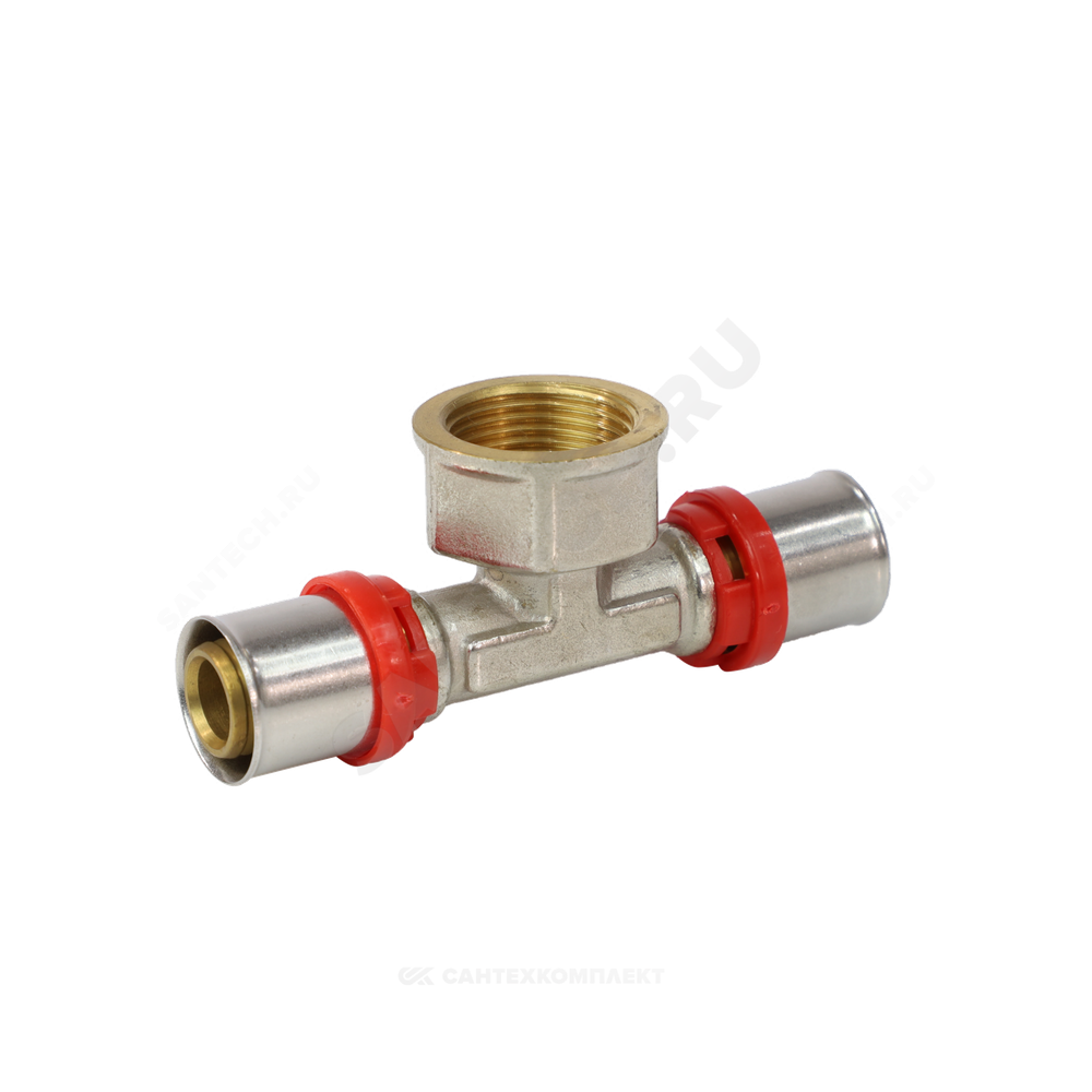 Тройник МП латунь никель пресс Дн 26х3/4"х26 ВР ГОСТ 32415-2013 8011 Aquasfera 8011-05