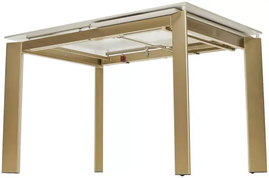 Стол КОРНЕР (CORNER) 120 цвет ПАНДОРА (GLOSS LUXURY PANDORA SOLID CERAMIC) / ШАМПАНЬ, ®DISAUR