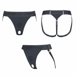 Серые трусики для фиксации насадок Strap-on-me Harness Lingerie Unique (Размер: S-M-L-XL-XXL) (Цвет: серый)