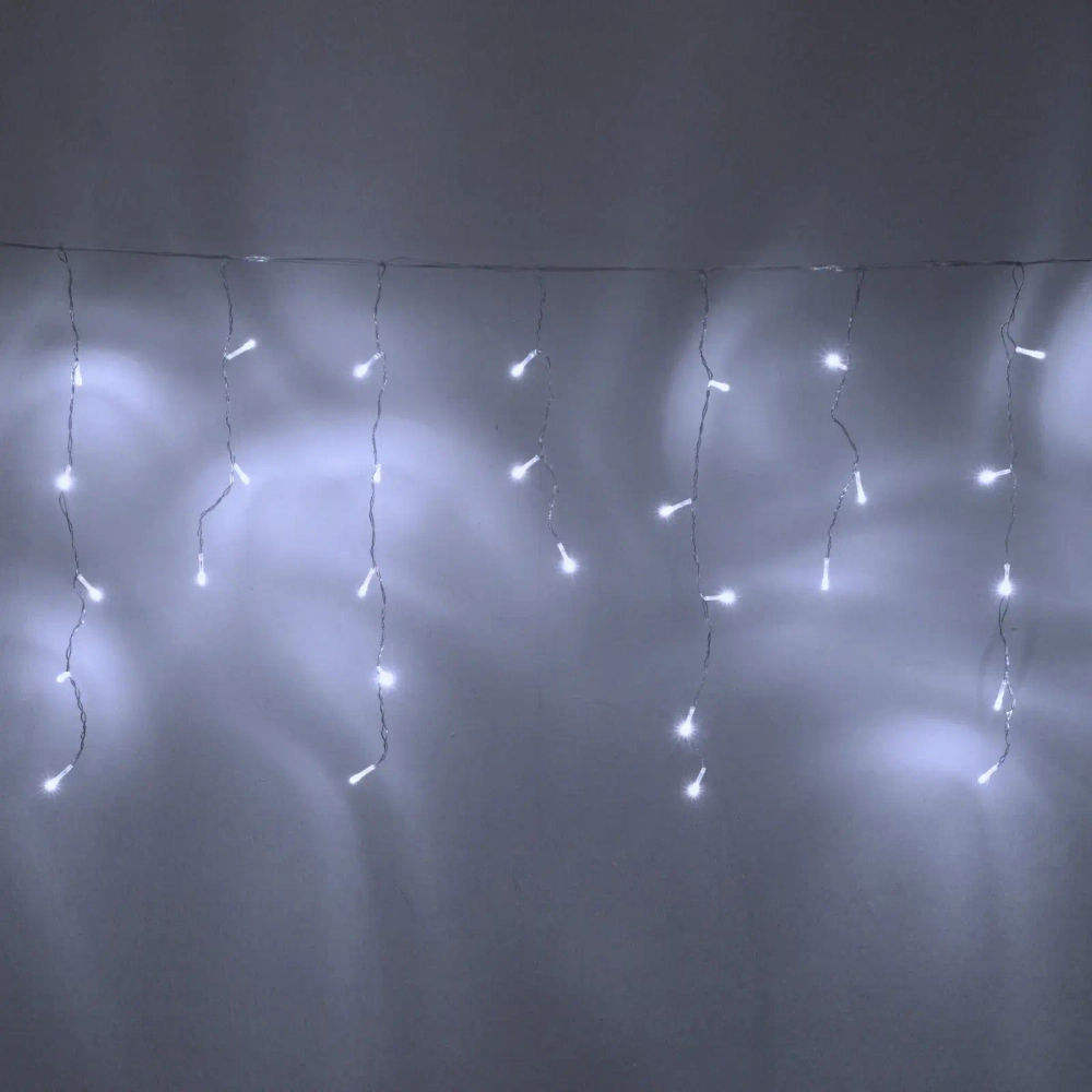 Гирлянда для дома БАХРОМА ш1,5м* в30/50 см 48 ламп LED, прозрачн. провод, 8 реж, IP-20, Белый