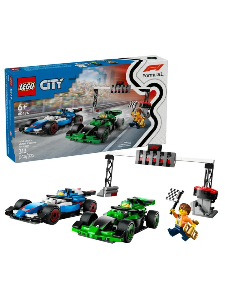 Конструктор City 60474 Старт с гоночными автомобилями F1