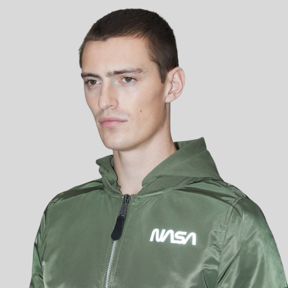 Бомбер Alpha Industries L-2B Hooded NASA II Sage Green (Зеленый)