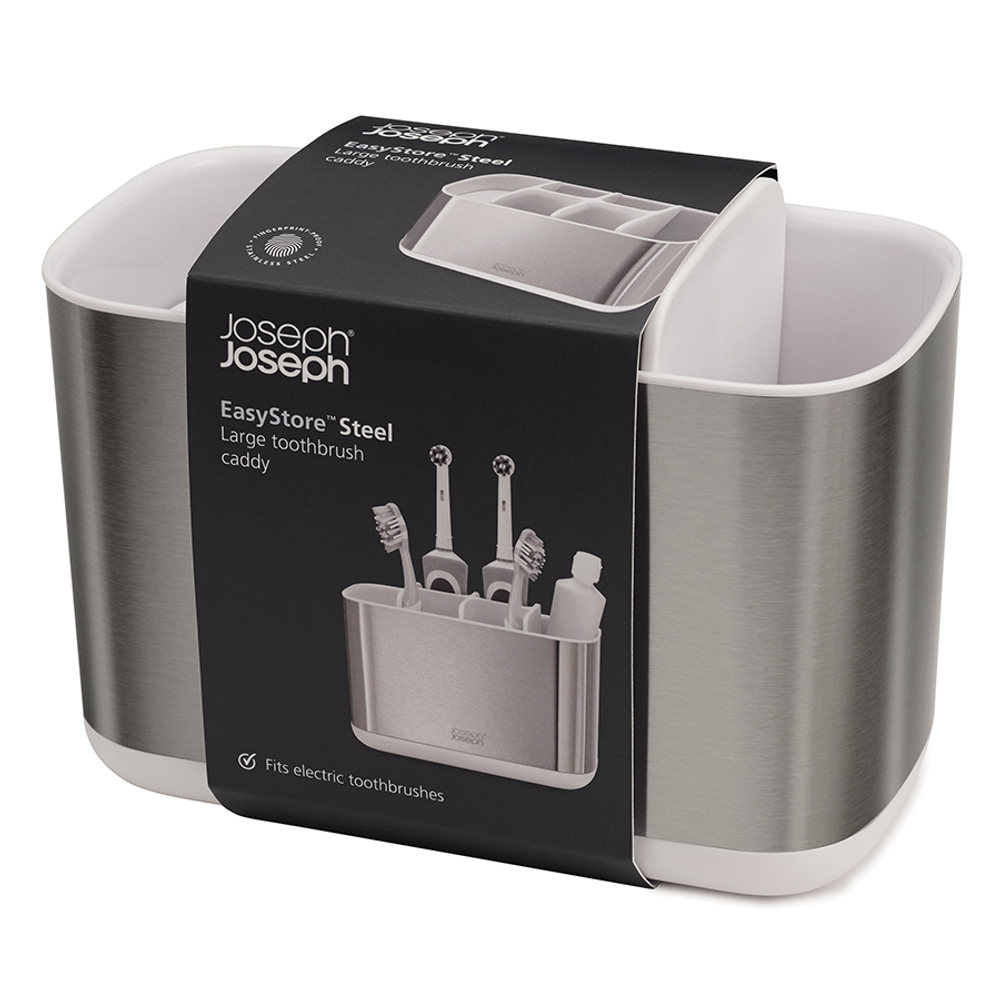 Органайзер для зубных щеток easystore steel, 13х9,5х17,5 см, белый