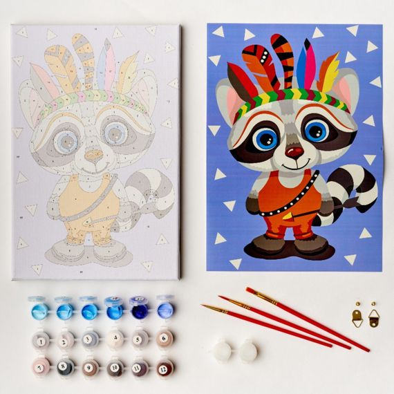Картина по номерам Енотик индеец