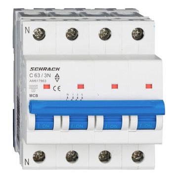 Автоматический выключатель Schrack Technik 3P+N C 63A 6kA Amparo AM617863--