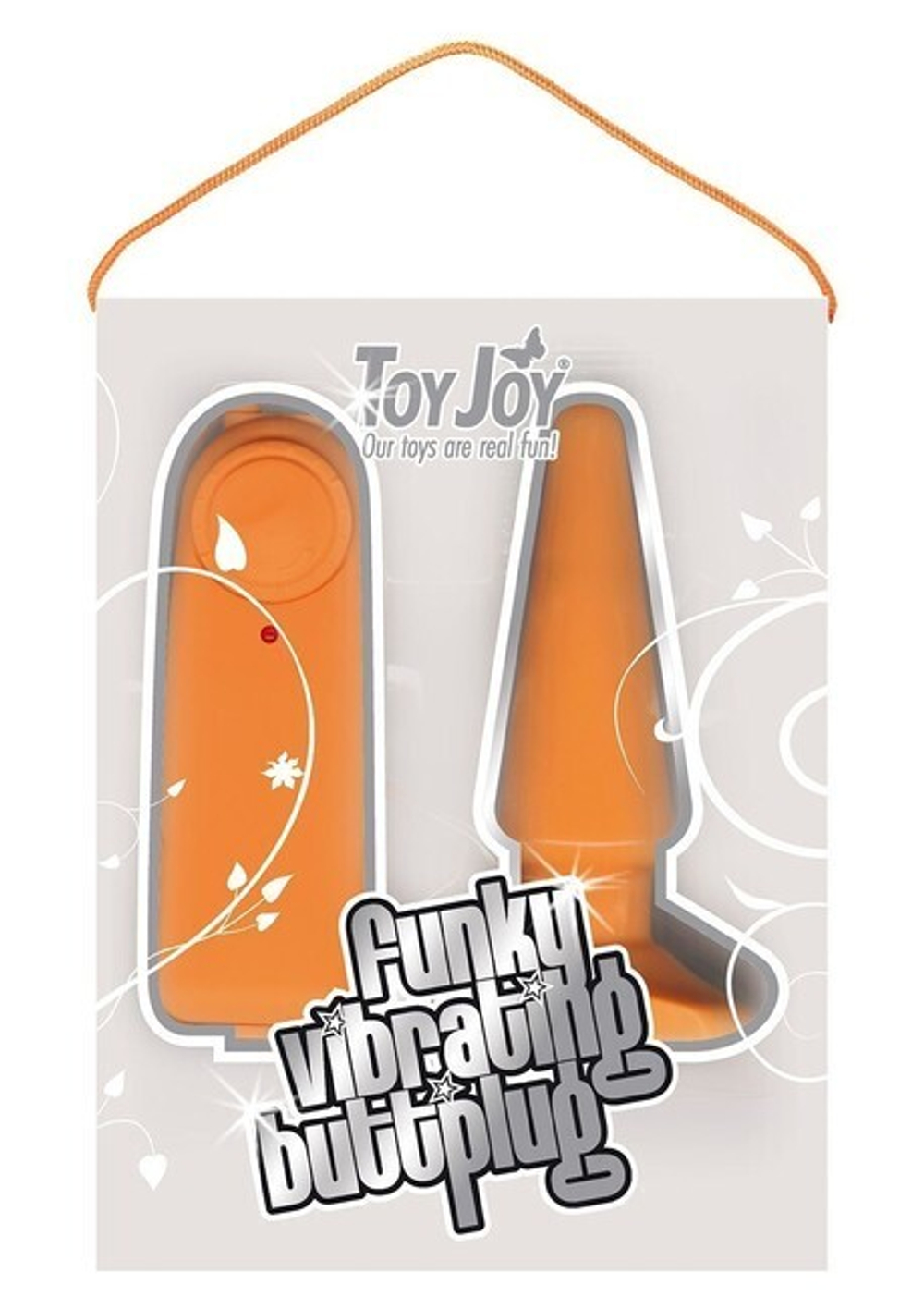 Анальная втулка с вибрацией Funky Vibrating Butt Plug (Цвет: оранжевый)