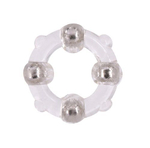 Эрекционное кольцо с 4 бусинами MENZSTUFF STUD RING CLEAR (Цвет: прозрачный)