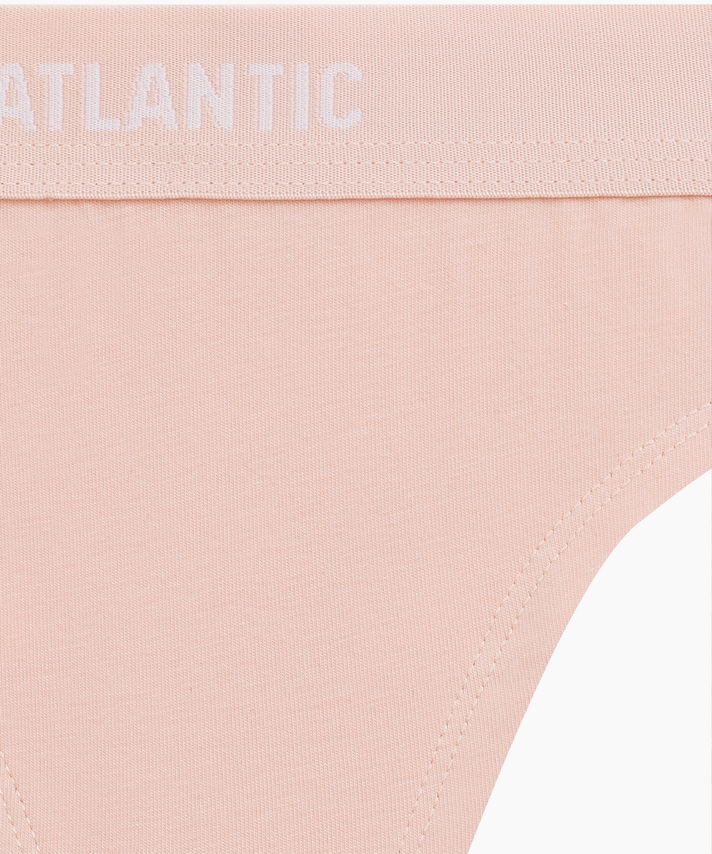 Трусы женские стринги Atlantic, набор из 3 шт., хлопок, персиковый + песочный + светло-бежевый, 3CLP-013