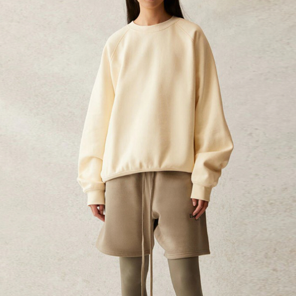 Толстовка Fear of God Essentials SS21 Pull-Over Crewneck Buttercream/Cream Logo, FOG-SS21-578