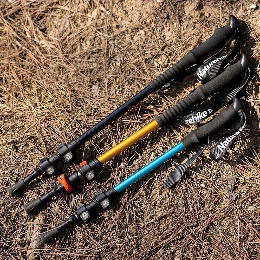 Палка Треккинговая Naturehike ST01 6061 AL NH17D001-Z с 3 узлами женские 57-120 золотые