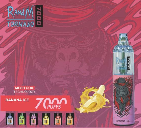 RandM Tornado 7000 - Banana Ice (5% nic)