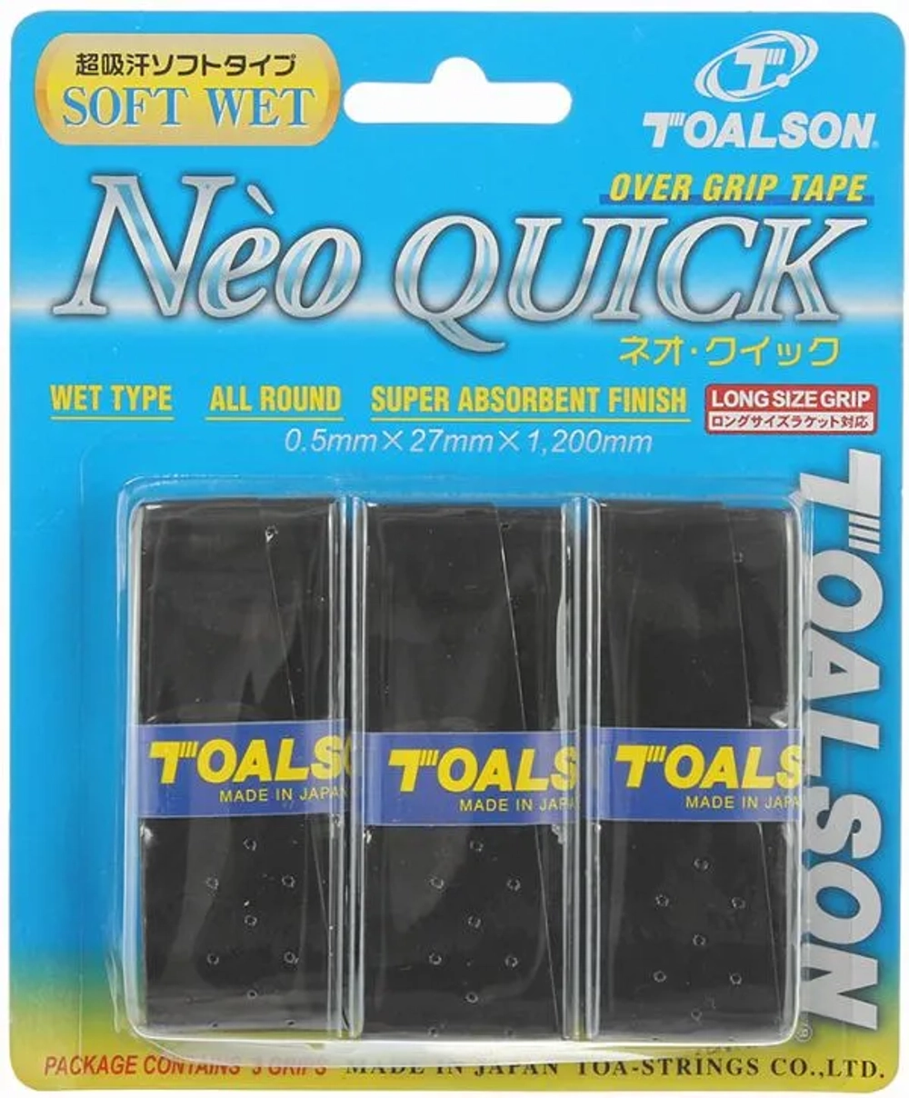 Теннисные намотки Toalson Neo Quick 3P - black