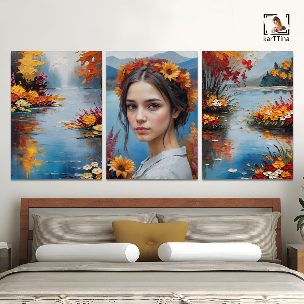 Картина karTTina "Золотое спокойствие", 150 см х 70 см