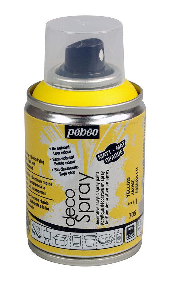 Краска на водной основе аэрозольная decoSpray 100 мл, 093705 желтый, Pebeo Краска на водной основе аэрозольная decoSpray 100 мл, 093705 желтый, Pebeo