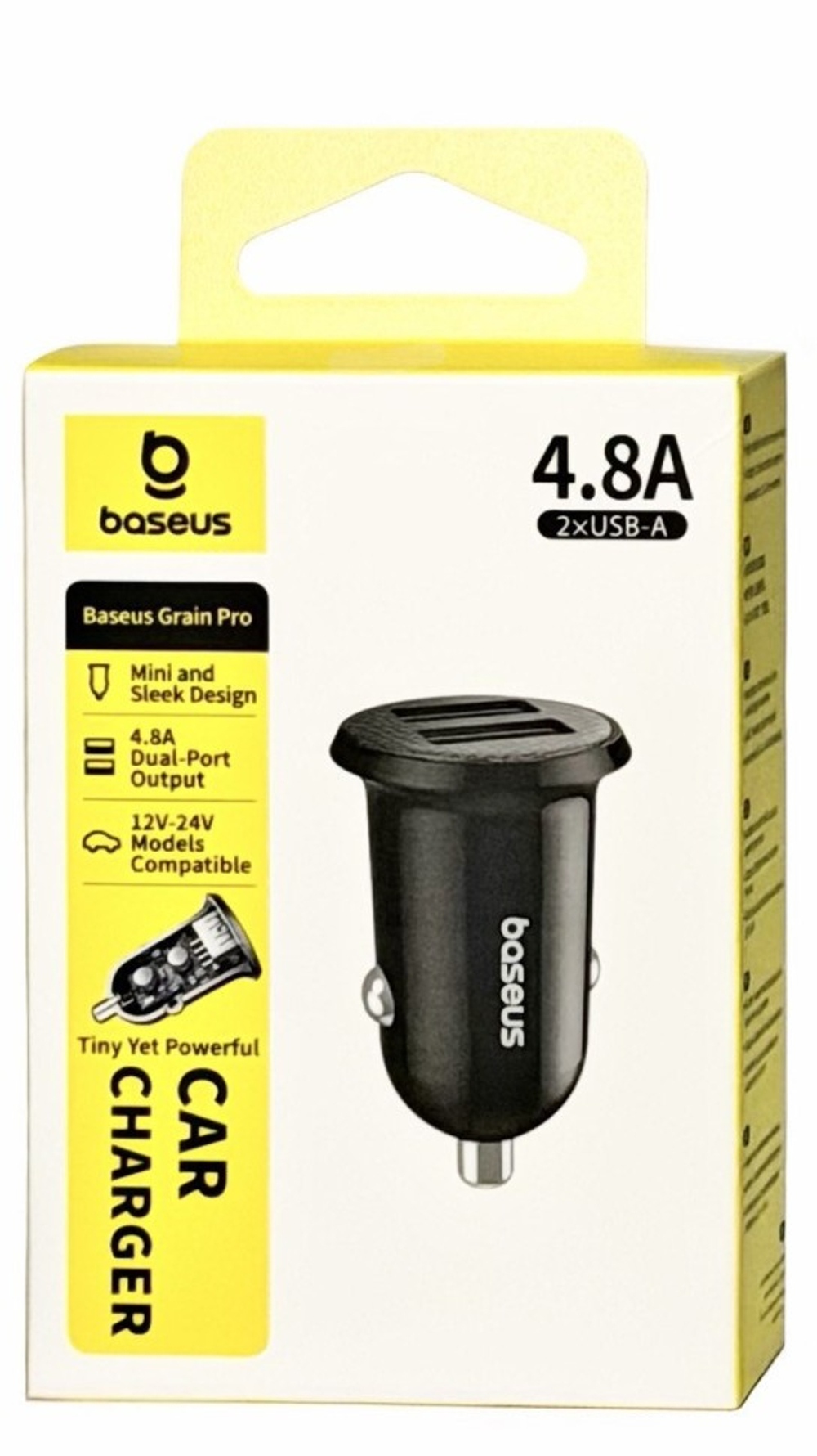 Автомобильное заряд. устр. Baseus Grain Pro 2USB 2.4A (CCALLP-01) черное