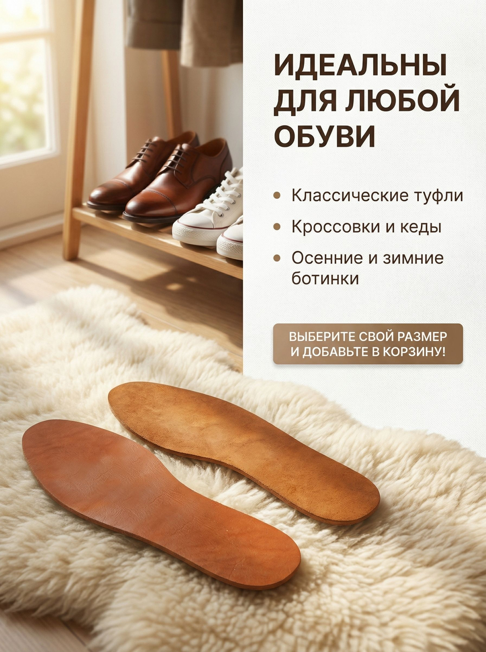 Стельки кожаные мужские из натуральной кожи, тонкие, анатомические, от запаха и пота, для кроссовок, туфель и обуви