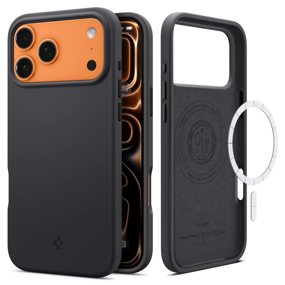 Чехол Spigen Silicone Fit Mag MagSafe для iPhone 17 Pro Black