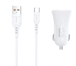 Автомобильное зарядное устройство DENMEN DZ06L 3.1A 2xUSB + кабель Lightning White