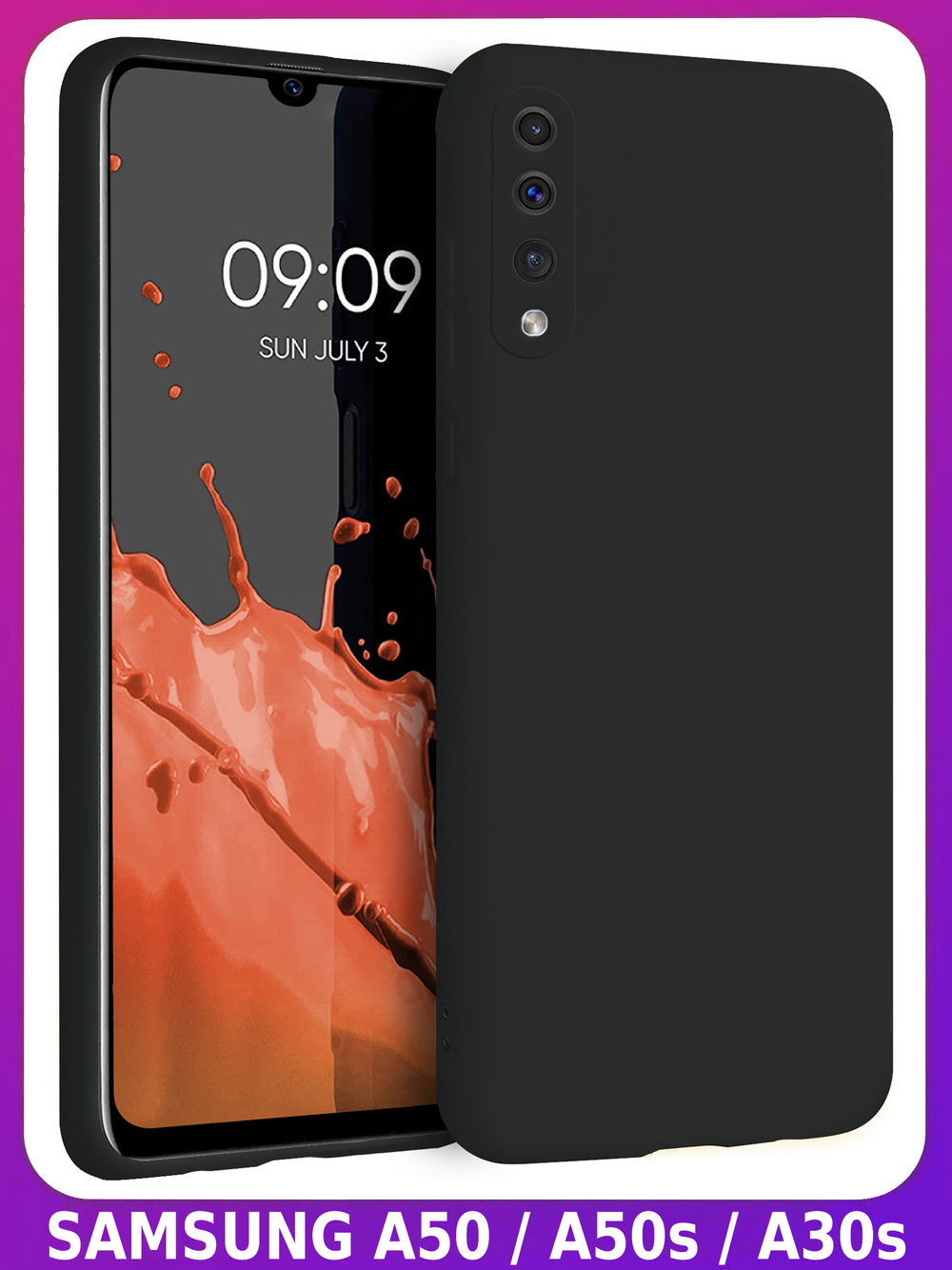 Мягкий Soft Touch чехол из силикона для SAMSUNG GALAXY A50 / 50s / 30s с бархатной подкладкой