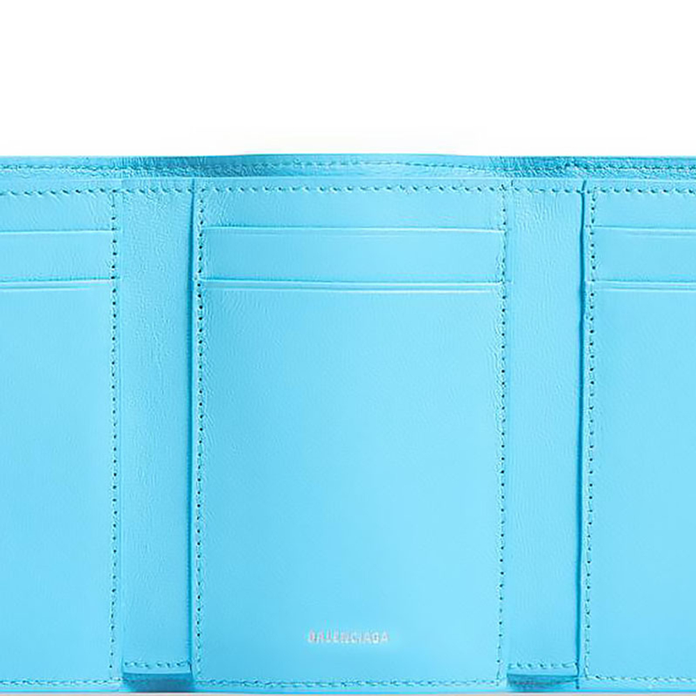 Balenciaga Smooth Calfskin Wallet Mini Women"s Blue